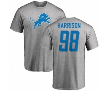 NFL Nike Detroit Lions #98 Damon Harrison Ash Name & Number Logo T-Shirt