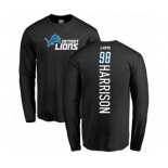 NFL Nike Detroit Lions #98 Damon Harrison Black Backer Long Sleeve T-Shirt