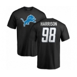 NFL Nike Detroit Lions #98 Damon Harrison Black Name & Number Logo T-Shirt