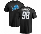 NFL Nike Detroit Lions #98 Damon Harrison Black Name & Number Logo T-Shirt