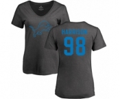 NFL Women's Nike Detroit Lions #98 Damon Harrison Ash One Color T-Shirt