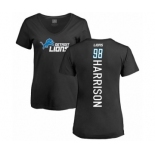 NFL Women's Nike Detroit Lions #98 Damon Harrison Black Backer T-Shirt