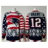 Nike New England Patriots #12 Tom Brady Red Navy Blue Men''s Ugly Sweater