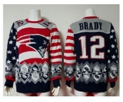 Nike New England Patriots #12 Tom Brady Red Navy Blue Men''s Ugly Sweater