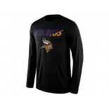 Men's Minnesota Vikings Nike Black Legend Staff Practice Long Sleeves Performance T-Shirt