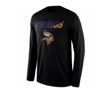 Men's Minnesota Vikings Nike Black Legend Staff Practice Long Sleeves Performance T-Shirt