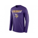 Men's Minnesota Vikings Nike Purple Legend Staff Practice Long Sleeves Performance T-Shirt