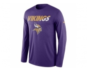 Men's Minnesota Vikings Nike Purple Legend Staff Practice Long Sleeves Performance T-Shirt