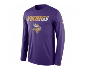 Men's Minnesota Vikings Nike Purple Legend Staff Practice Long Sleeves Performance T-Shirt