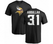 NFL Nike Minnesota Vikings #31 Ameer Abdullah Black Name & Number Logo T-Shirt