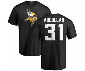 NFL Nike Minnesota Vikings #31 Ameer Abdullah Black Name & Number Logo T-Shirt