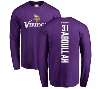 NFL Nike Minnesota Vikings #31 Ameer Abdullah Purple Backer Long Sleeve T-Shirt