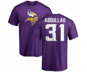 NFL Nike Minnesota Vikings #31 Ameer Abdullah Purple Name & Number Logo T-Shirt