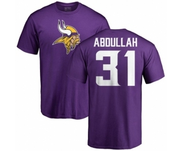 NFL Nike Minnesota Vikings #31 Ameer Abdullah Purple Name & Number Logo T-Shirt