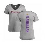 NFL Women's Nike Minnesota Vikings #31 Ameer Abdullah Ash Backer V-Neck T-Shirt