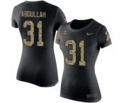 NFL Women's Nike Minnesota Vikings #31 Ameer Abdullah Black Camo Salute to Service T-Shirt