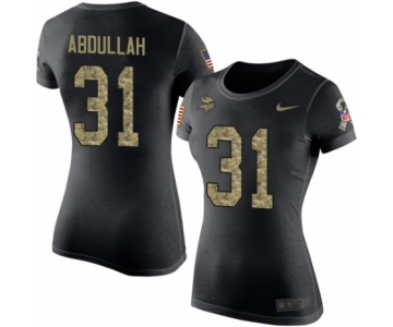 NFL Women's Nike Minnesota Vikings #31 Ameer Abdullah Black Camo Salute to Service T-Shirt