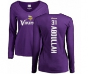 NFL Women's Nike Minnesota Vikings #31 Ameer Abdullah Purple Backer Slim Fit Long Sleeve T-Shirt