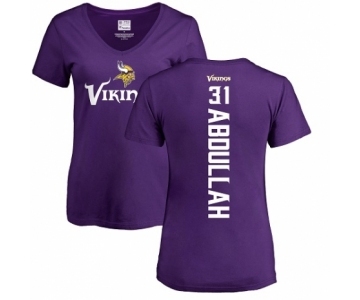 NFL Women's Nike Minnesota Vikings #31 Ameer Abdullah Purple Backer Slim Fit T-Shirt