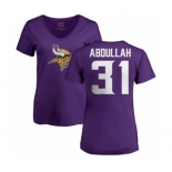 NFL Women's Nike Minnesota Vikings #31 Ameer Abdullah Purple Name & Number Logo Slim Fit T-Shirt