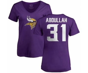 NFL Women's Nike Minnesota Vikings #31 Ameer Abdullah Purple Name & Number Logo Slim Fit T-Shirt