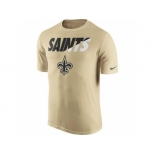 Men's New Orleans Saints Nike Gold Legend Staff Practice Performance T-Shirt