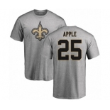 NFL Nike New Orleans Saints #25 Eli Apple Ash Name & Number Logo T-Shirt