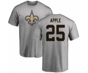 NFL Nike New Orleans Saints #25 Eli Apple Ash Name & Number Logo T-Shirt