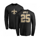 NFL Nike New Orleans Saints #25 Eli Apple Black Name & Number Logo Long Sleeve T-Shirt