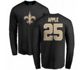 NFL Nike New Orleans Saints #25 Eli Apple Black Name & Number Logo Long Sleeve T-Shirt