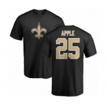 NFL Nike New Orleans Saints #25 Eli Apple Black Name & Number Logo T-Shirt