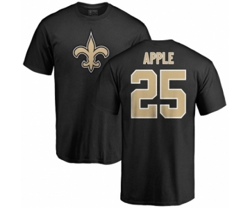 NFL Nike New Orleans Saints #25 Eli Apple Black Name & Number Logo T-Shirt