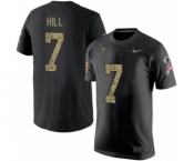 NFL Nike New Orleans Saints #7 Taysom Hill Black Camo Salute to Service T-Shirt