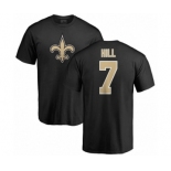 NFL Nike New Orleans Saints #7 Taysom Hill Black Name & Number Logo T-Shirt