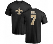 NFL Nike New Orleans Saints #7 Taysom Hill Black Name & Number Logo T-Shirt