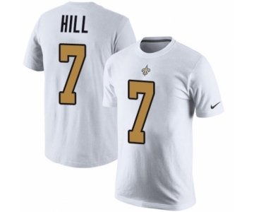 NFL Nike New Orleans Saints #7 Taysom Hill White Rush Pride Name & Number T-Shirt