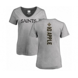 NFL Women's Nike New Orleans Saints #25 Eli Apple Ash Backer V-Neck T-Shirt