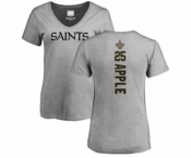 NFL Women's Nike New Orleans Saints #25 Eli Apple Ash Backer V-Neck T-Shirt