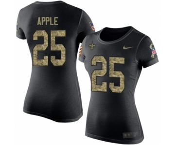 NFL Women's Nike New Orleans Saints #25 Eli Apple Black Camo Salute to Service T-Shirt