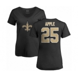 NFL Women's Nike New Orleans Saints #25 Eli Apple Black Name & Number Logo Slim Fit T-Shirt