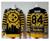 Nike Pittsburgh Steelers #84 Antonio Brown Yellow Black Men's Ugly Sweater