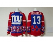 Nike New York Giants #13 Odell Beckham Jr blue Men's Ugly Sweater