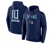 Men's Tennessee Titans #10 DeAndre Hopkins Navy Team Wordmark Name & Number Pullover Hoodie