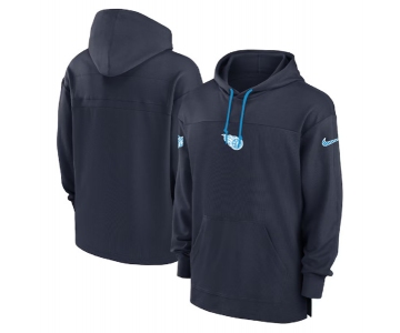 Men's Tennessee Titans Navy Performance Pullover Hoodie