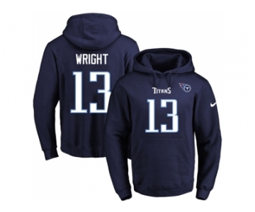 Nike Tennessee Titans #13 Kendall Wright Navy Blue Name & Number Pullover NFL Hoodie