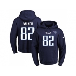 Nike Tennessee Titans #82 Delanie Walker Navy Blue Name & Number Pullover NFL Hoodie