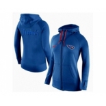 Women Nike Tennessee Titans Full-Zip Performance Hoodie Blue