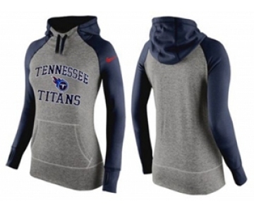 Women Nike Tennessee Titans Performance Hoodie Grey & Dark Blue_2