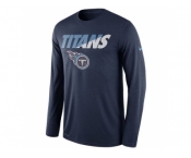 Men's Tennessee Titans Nike Navy Legend Staff Practice Long Sleeves Performance T-Shirt