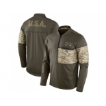 Men Los Angeles Rams Nike Olive Salute to Service Sideline Hybrid Half-Zip Pullover Jacket